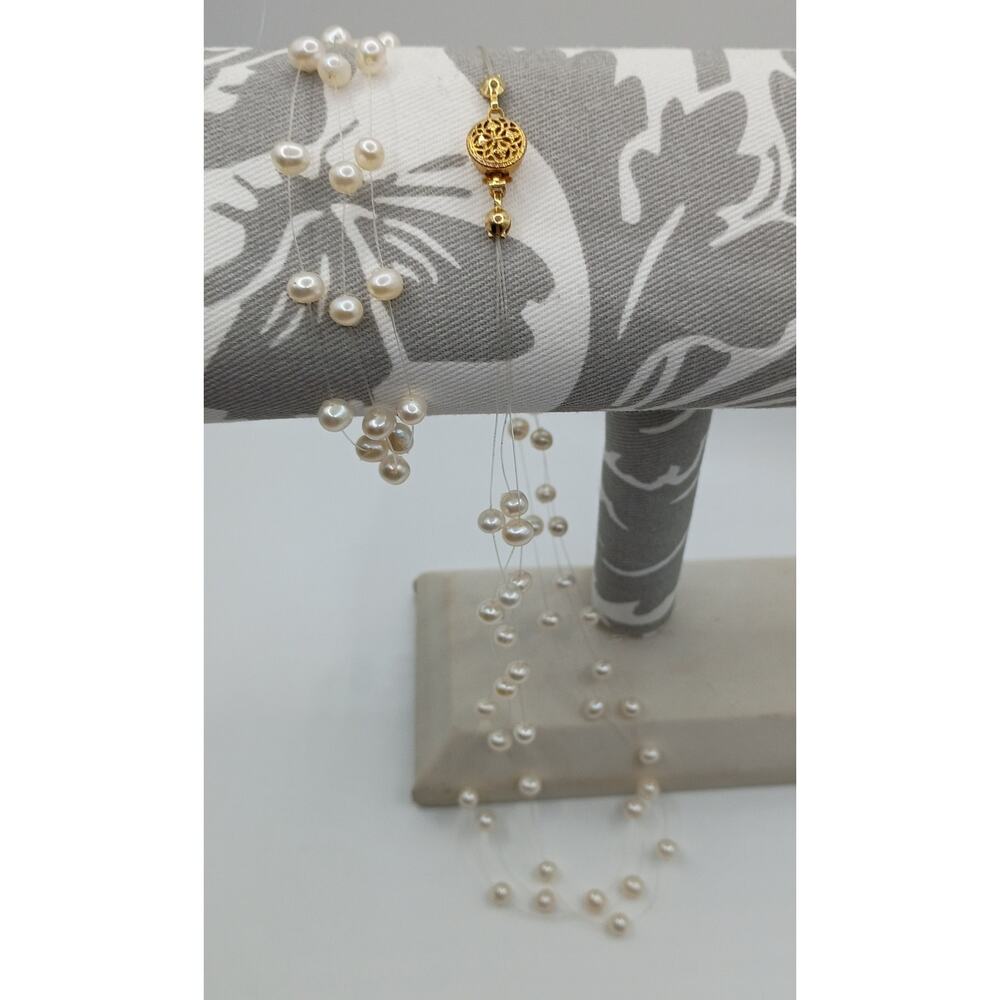 Genuine Pearl Necklace & Bracelet